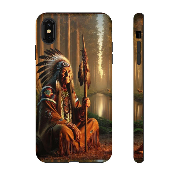 Native Wisdom Tough Phone Case - Samsung, iPhone & Google Pixel, Indigenous Elder Art, Tribal Spirituality, Durable Protective Cover - MKCM Modern Designs