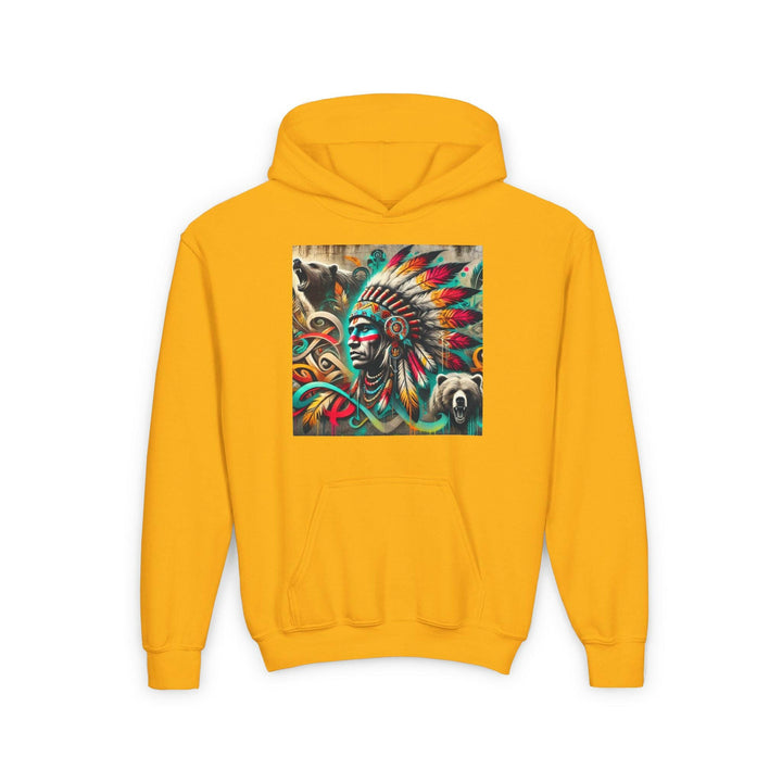 Tribal Guardian Youth Hoodie - Enhance your style with this trendy apparel inspired by indigenous culture.