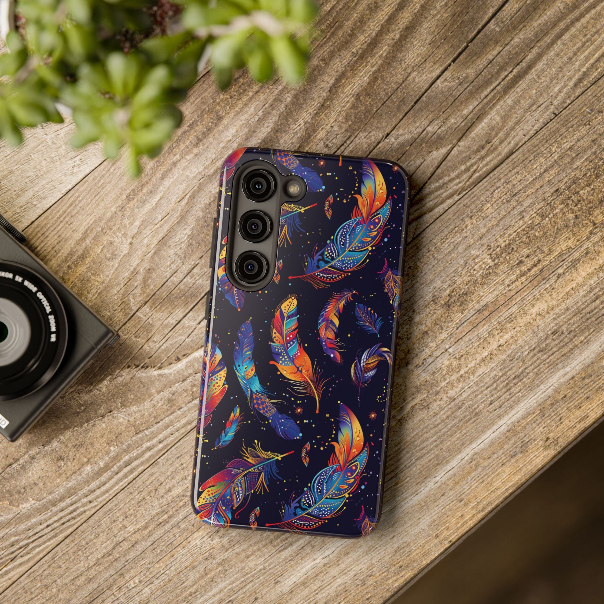 Native American Feather Tough Phone Case – Tribal Protection with Meaning for iPhone & Samsung