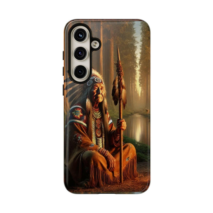 Native Wisdom Tough Phone Case - Samsung, iPhone & Google Pixel, Indigenous Elder Art, Tribal Spirituality, Durable Protective Cover - MKCM Modern Designs