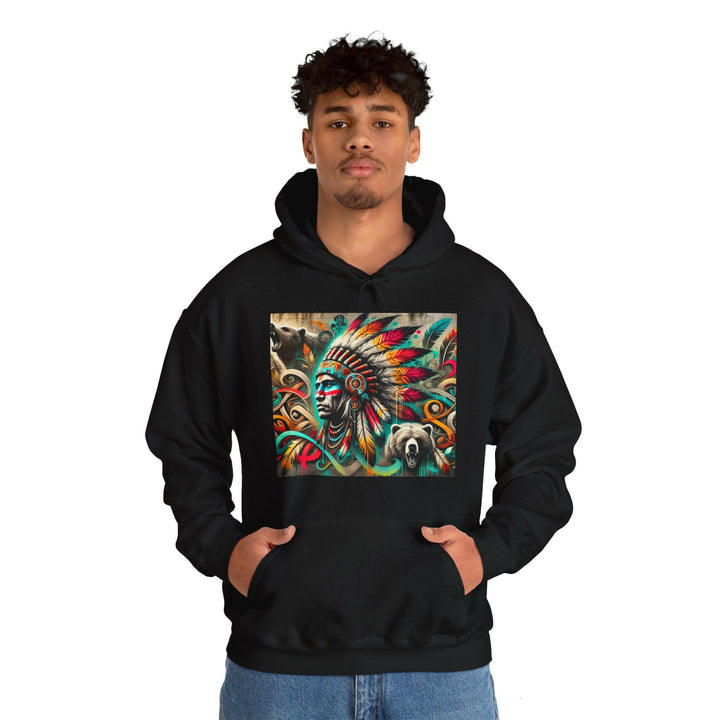 Empower your style with a Tribal Guardian Hoodie, embracing Indigenous culture and cultural pride.