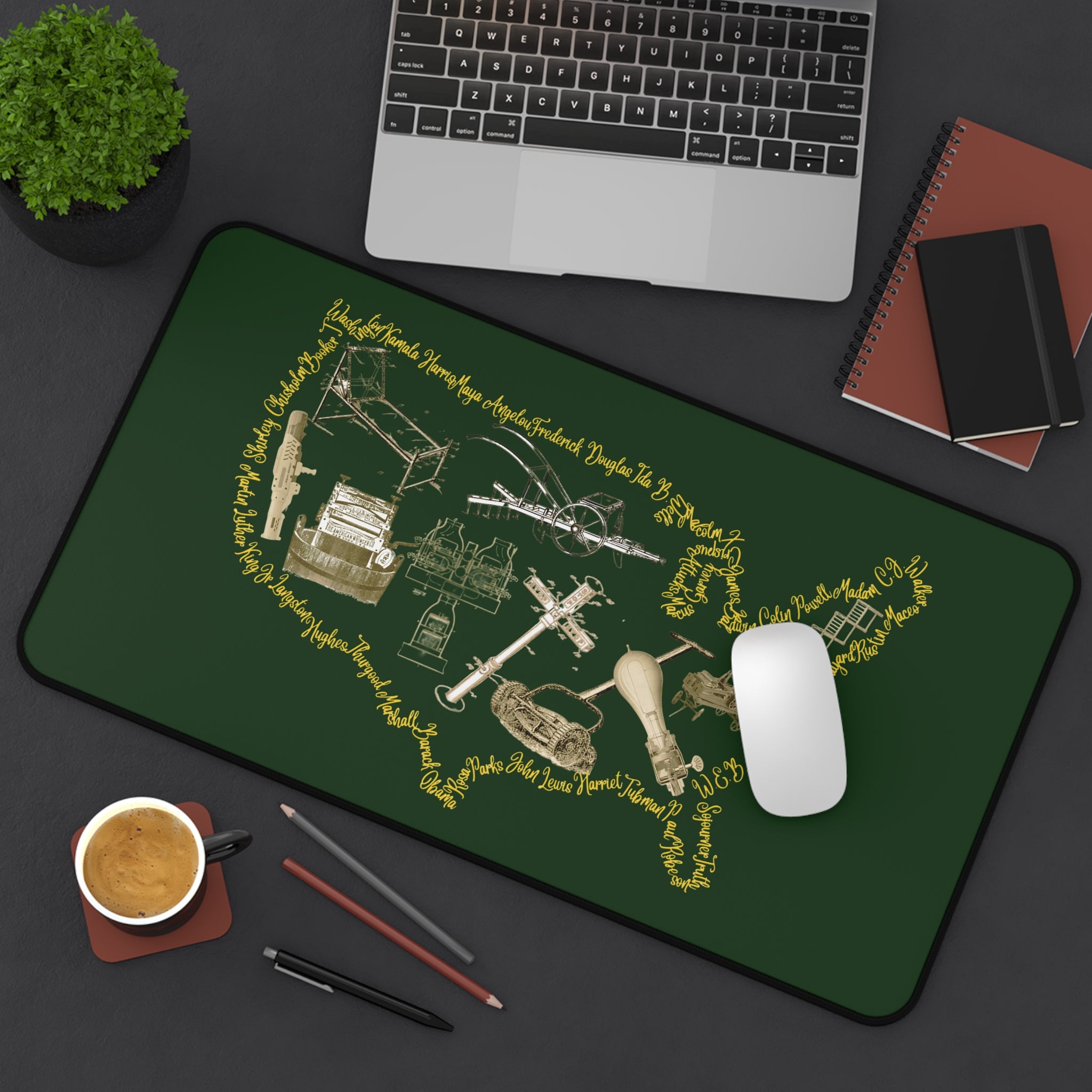 Built on Black Excellence Desk Mat – Black Heritage Office Decor for Empowerment