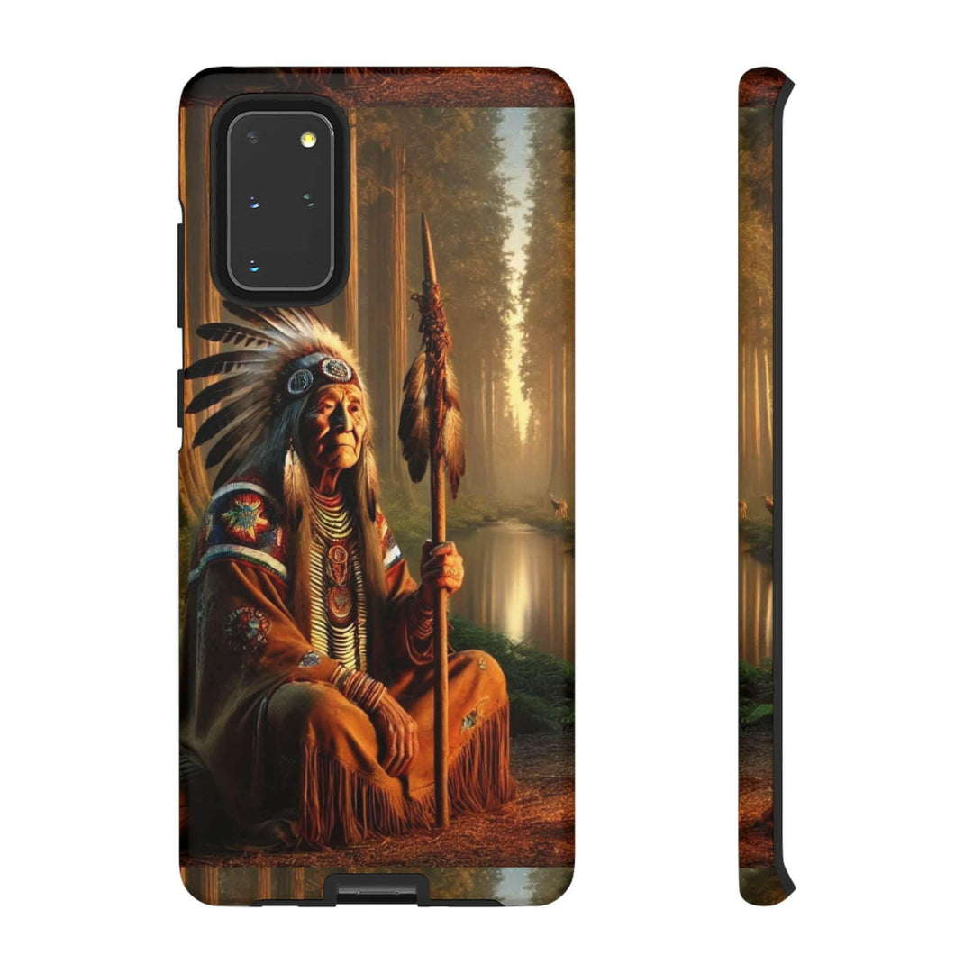 Native Wisdom Tough Phone Case - Samsung, iPhone & Google Pixel, Indigenous Elder Art, Tribal Spirituality, Durable Protective Cover - MKCM Modern Designs