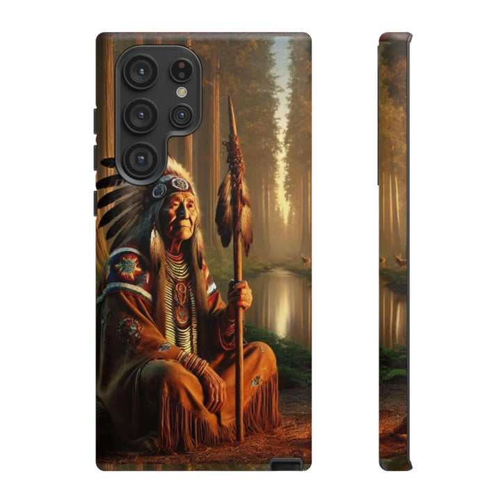 Native Wisdom Tough Phone Case - Samsung, iPhone & Google Pixel, Indigenous Elder Art, Tribal Spirituality, Durable Protective Cover - MKCM Modern Designs