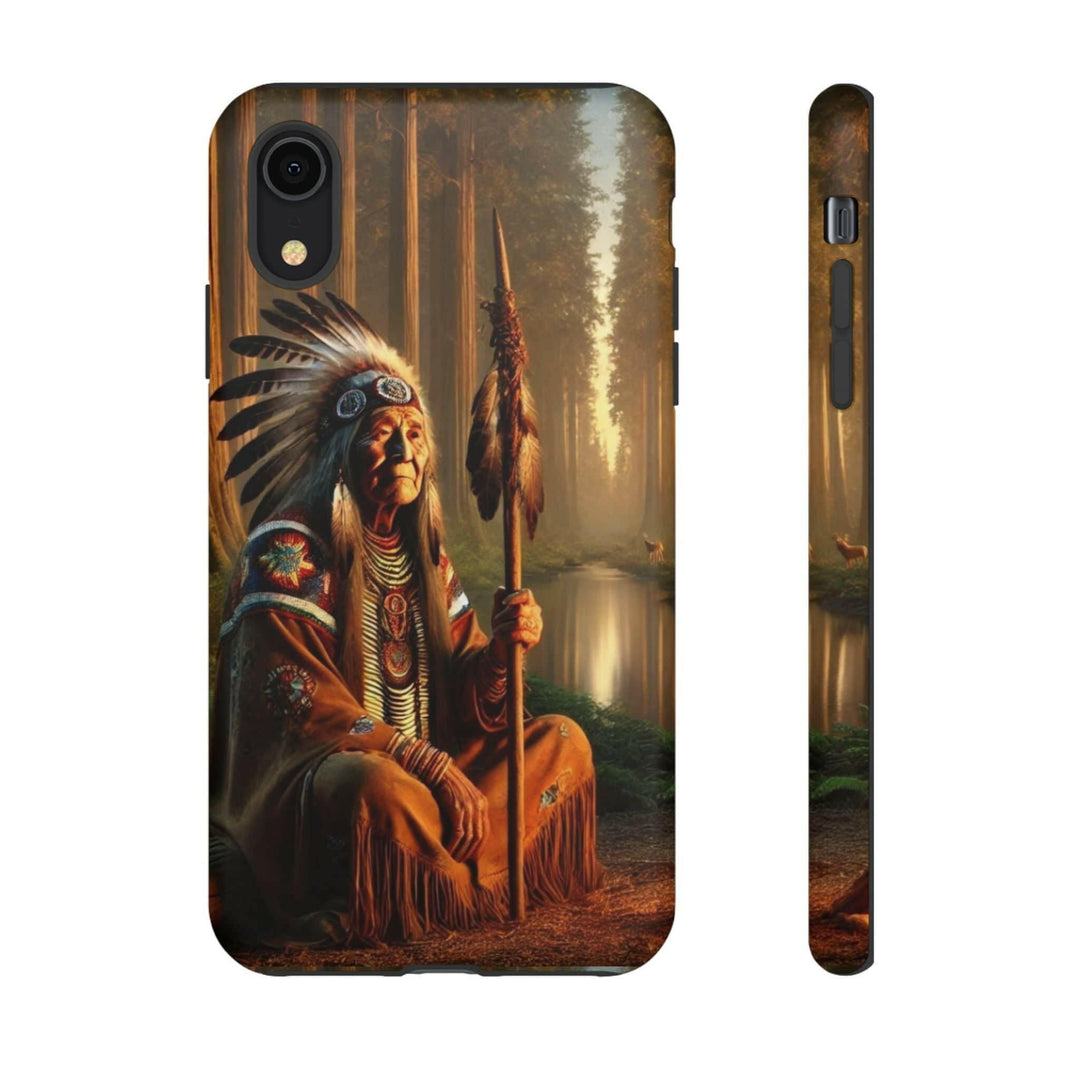 Native Wisdom Tough Phone Case - Samsung, iPhone & Google Pixel, Indigenous Elder Art, Tribal Spirituality, Durable Protective Cover - MKCM Modern Designs