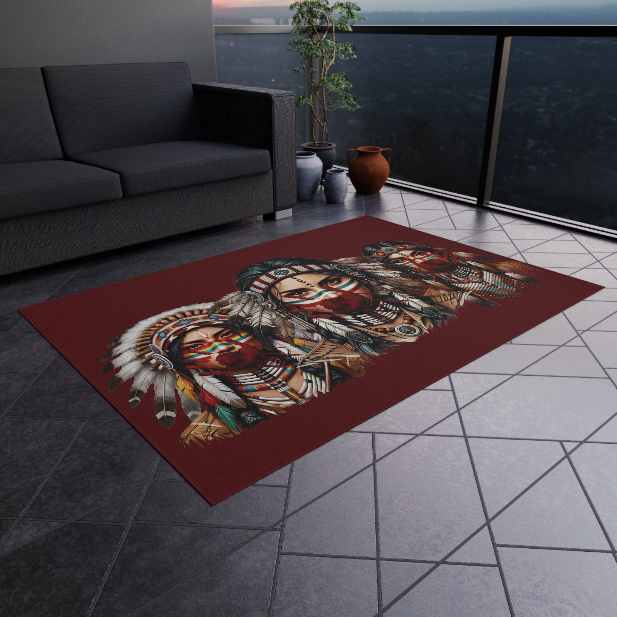 MMIW Awareness Rug – Native American Red Handprint Rug for Justice and Remembrance