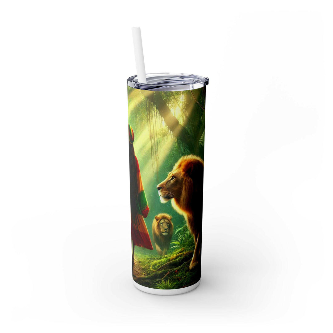 Rasta Lion Pride 20 oz Stainless Steel Tumbler | Cultural Reggae Art | Double Wall Insulated | Durable Travel Mug | Vibrant Lion Design - MKCM Modern Designs