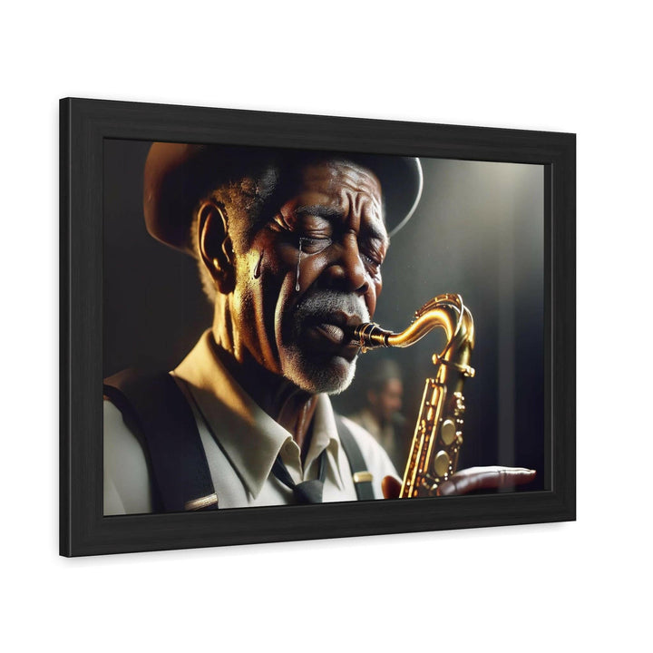 Emotional Saxophonist Framed Art.