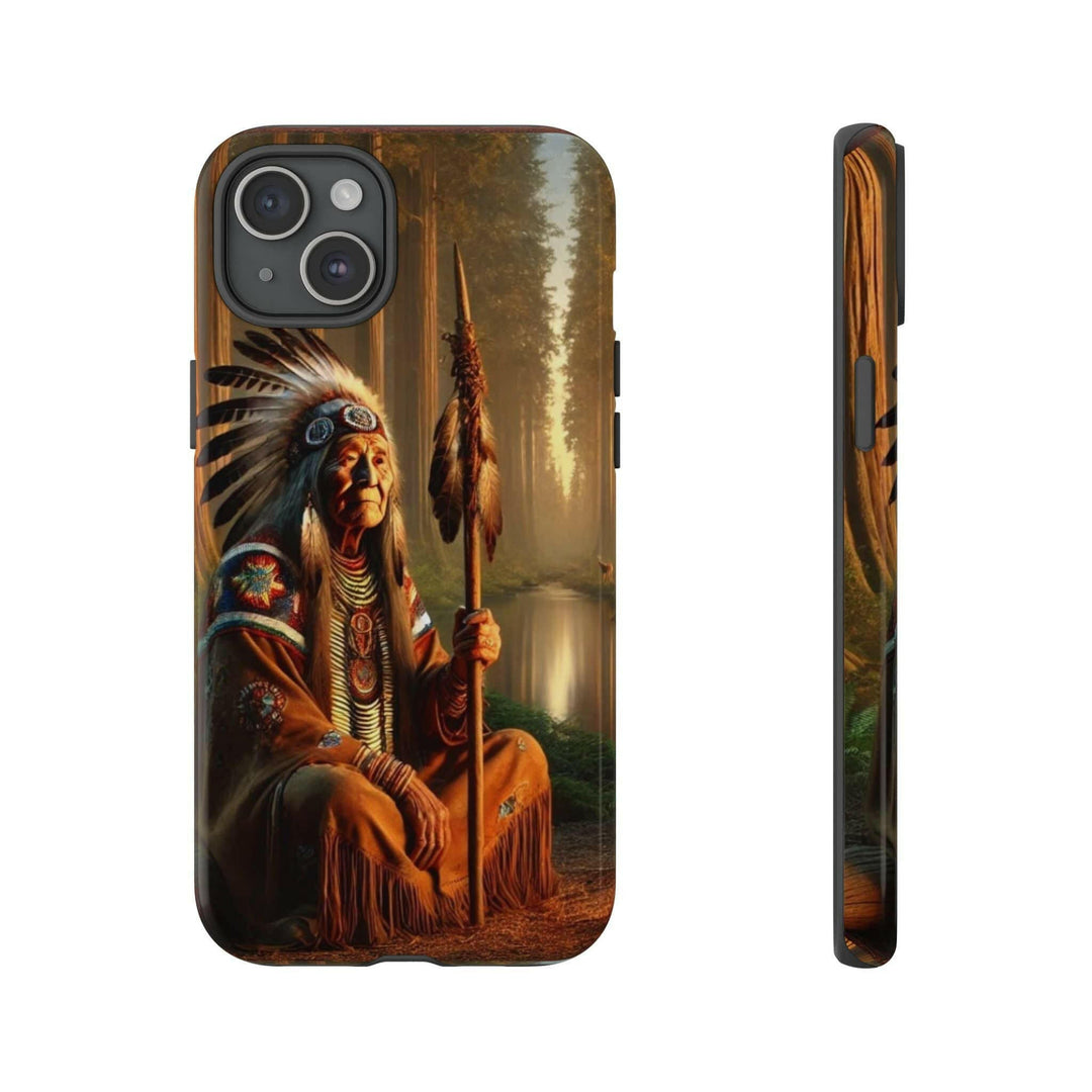 Native Wisdom Tough Phone Case - Samsung, iPhone & Google Pixel, Indigenous Elder Art, Tribal Spirituality, Durable Protective Cover - MKCM Modern Designs