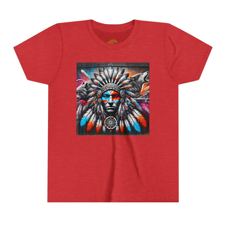 Native warrior in colorful apparel representing resilience and strength - SEO optimized alt tag