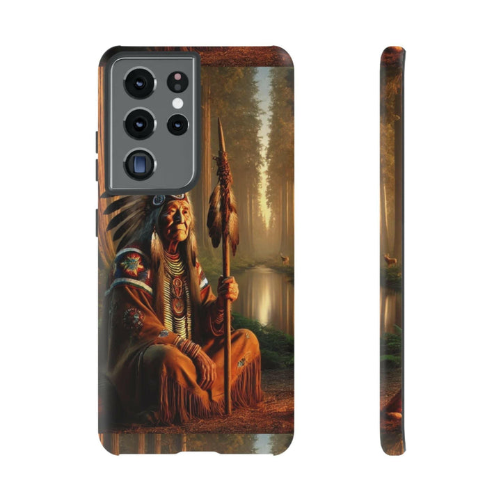 Native Wisdom Tough Phone Case - Samsung, iPhone & Google Pixel, Indigenous Elder Art, Tribal Spirituality, Durable Protective Cover - MKCM Modern Designs