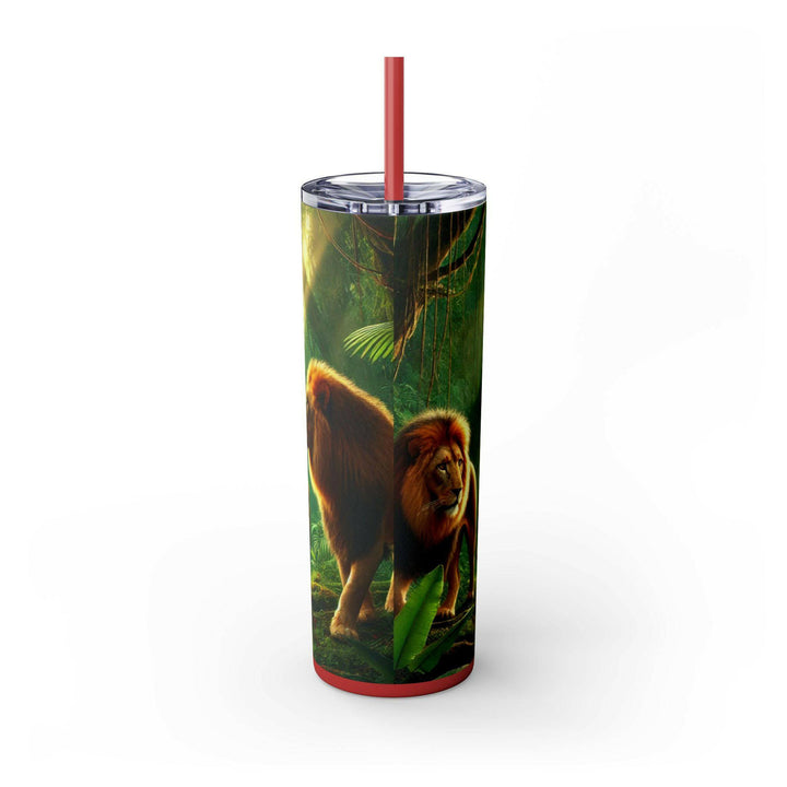 Rasta Lion Pride 20 oz Stainless Steel Tumbler | Cultural Reggae Art | Double Wall Insulated | Durable Travel Mug | Vibrant Lion Design - MKCM Modern Designs