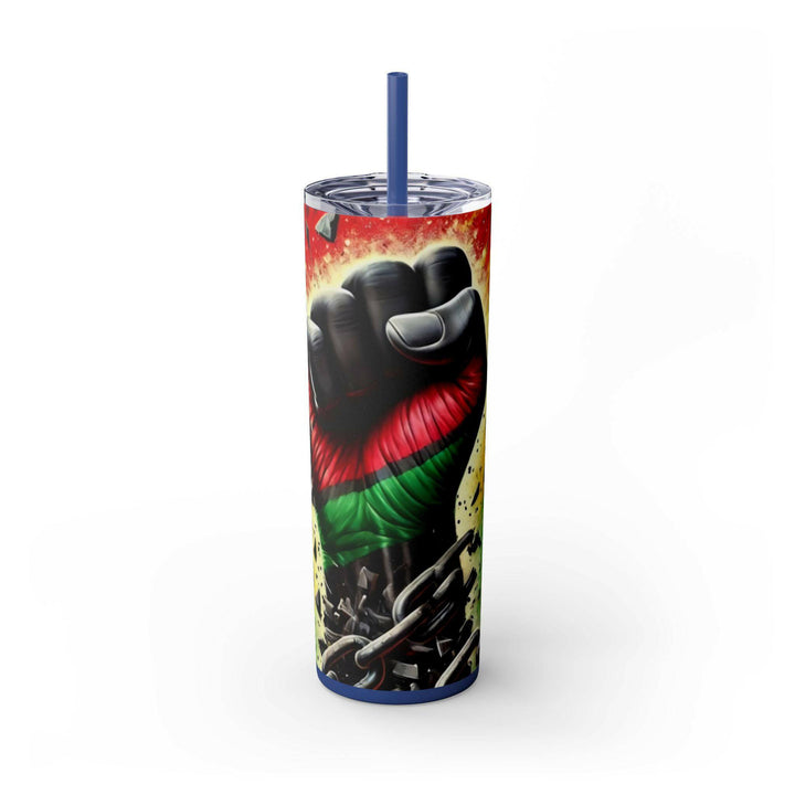 Breaking Chains Tumbler | Afro-Centric Insulated Tumbler with Powerful Black Fist and African Colors, Symbolizing Freedom and Strength - MKCM Modern Designs