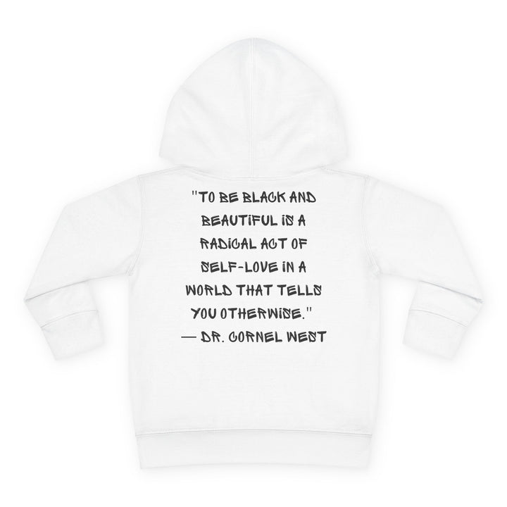 Unapologetically Black toddler hoodie showcasing unity and pride