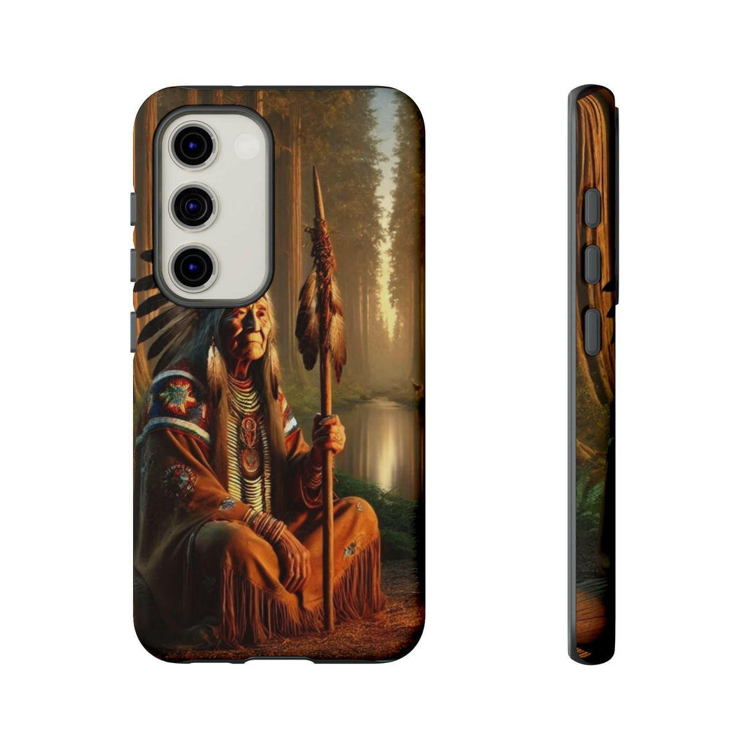 Native Wisdom Tough Phone Case - Samsung, iPhone & Google Pixel, Indigenous Elder Art, Tribal Spirituality, Durable Protective Cover - MKCM Modern Designs