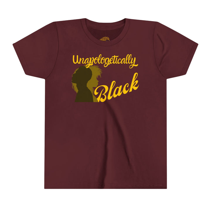 Unapologetically Black youth tee showcasing pride - Empower youths with this bold statement piece for empowerment.