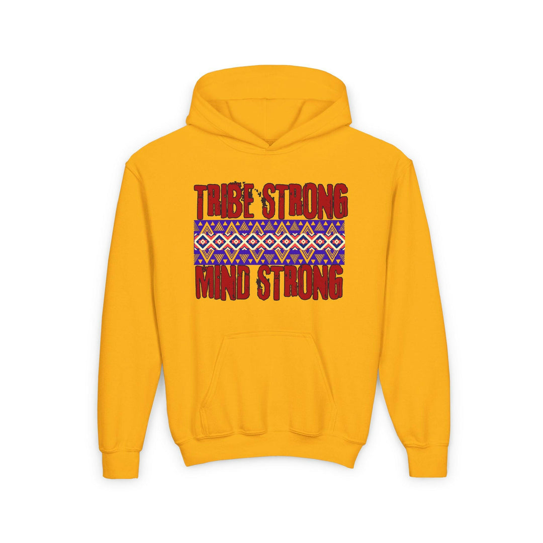 Empowerment and Cultural Unity depicted through Tribe Strong Youth Hoodie, promoting Identity and Pride.