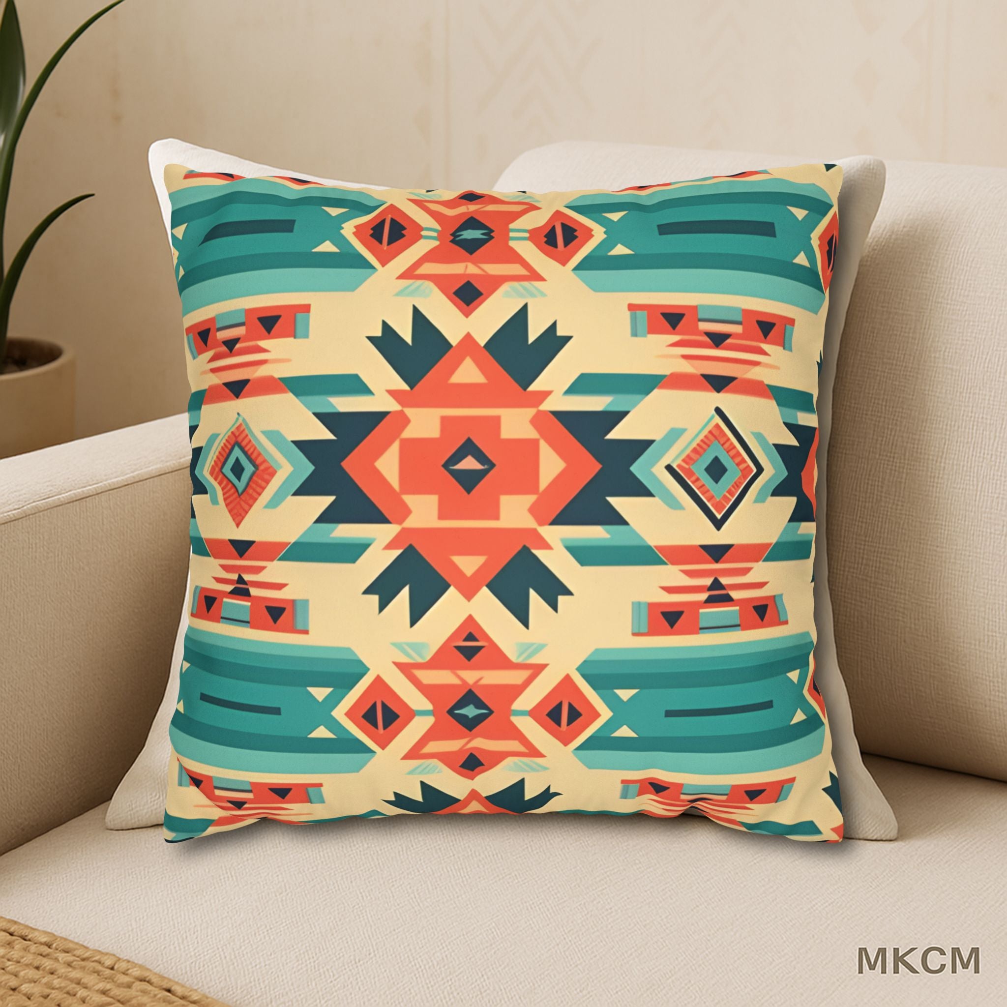 Native American Tribal Print Pillowcase – Heritage-Inspired Faux Suede Cushion Cover