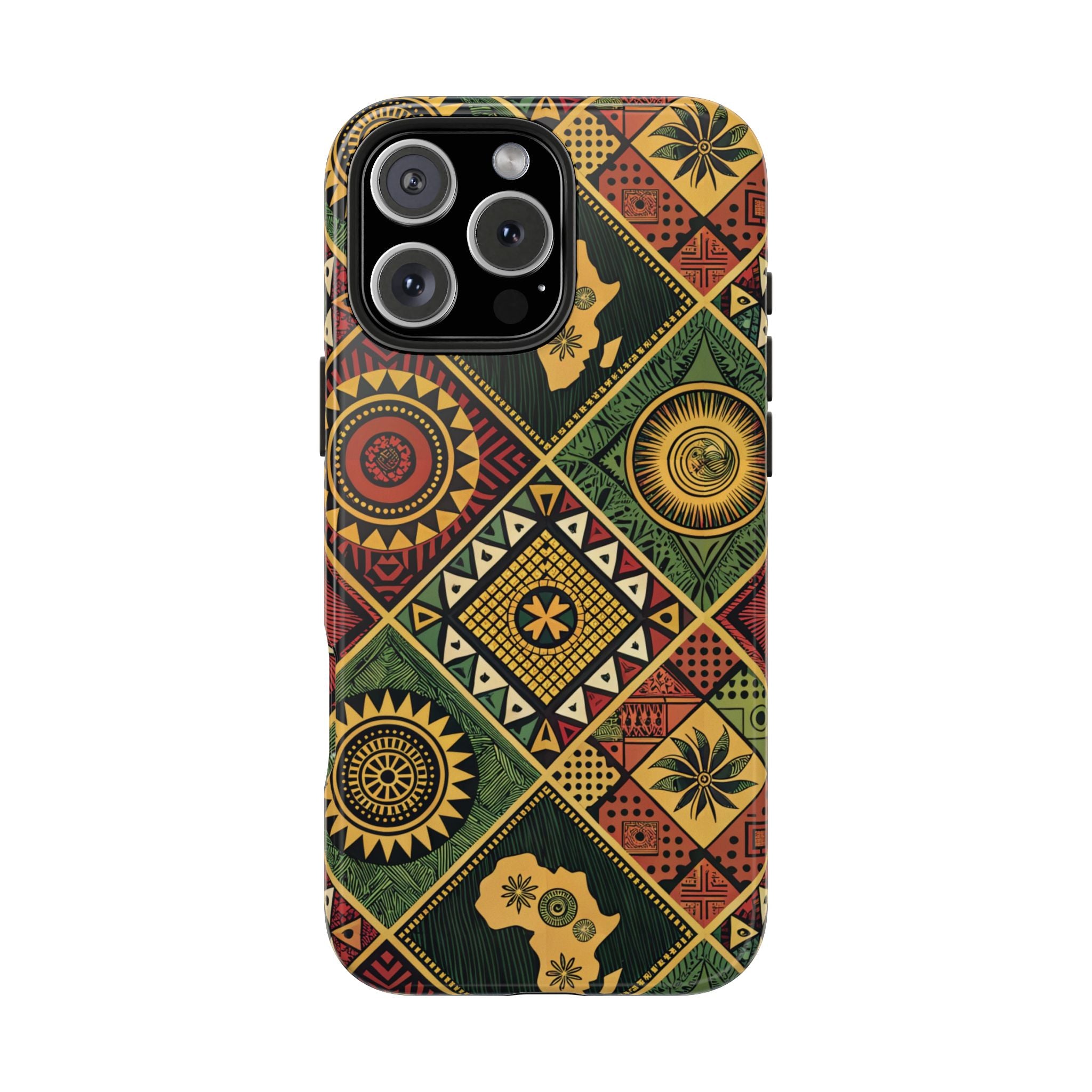 Afrocentric Tribal Pattern Tough Phone Case – African Heritage Style for iPhone & Samsung