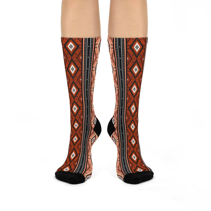 Rustic Tribal Pattern Crew Socks.