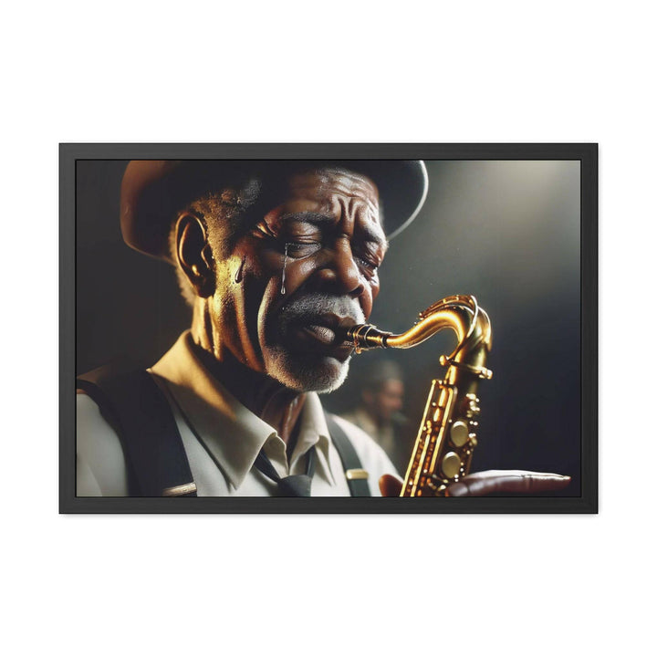 Emotional Saxophonist Framed Art.