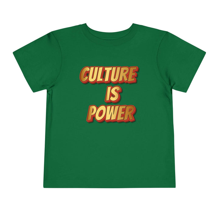 Toddler tee with culture is power slogan - Trendy kids clothing for empowered toddlers