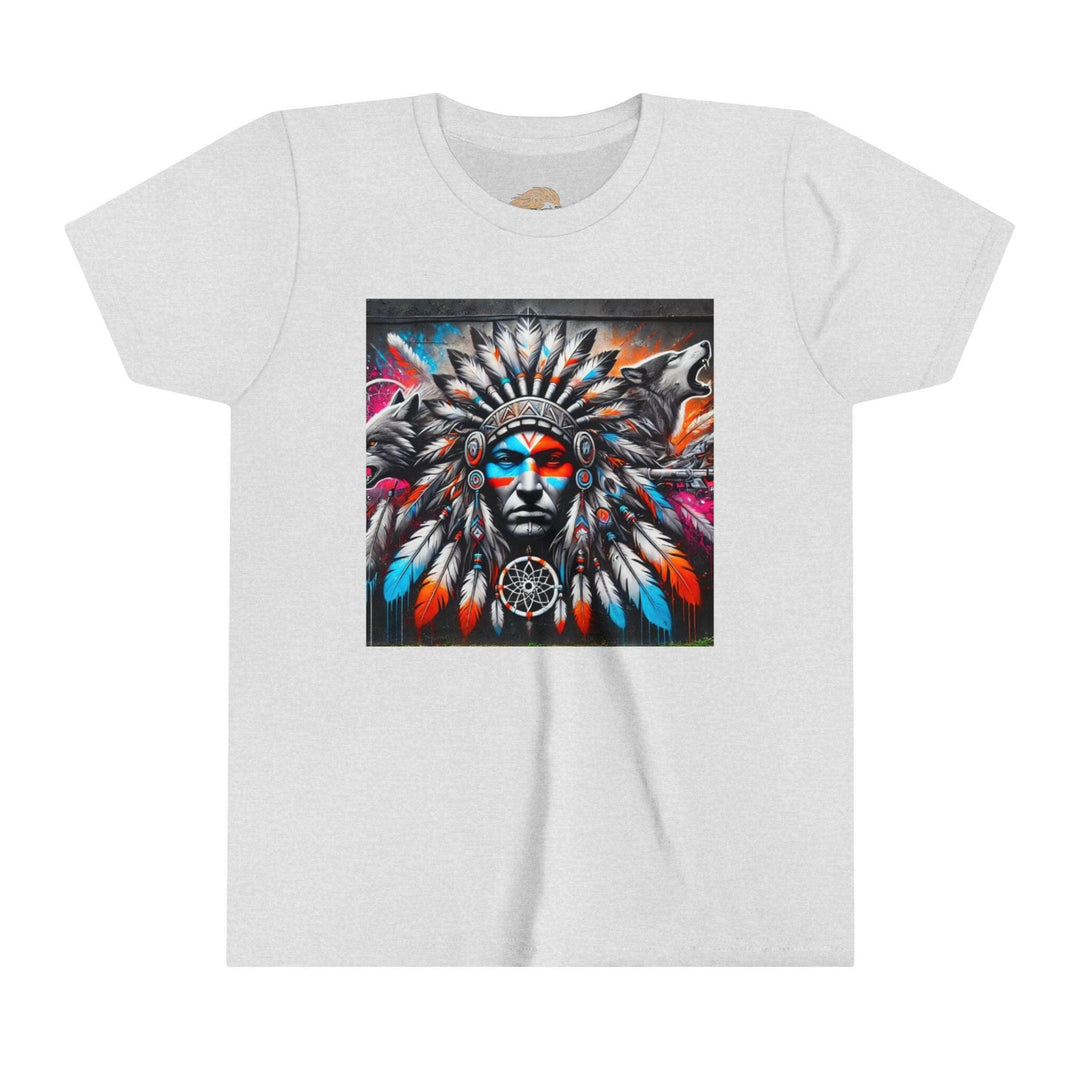 Native warrior in colorful apparel representing resilience and strength - SEO optimized alt tag