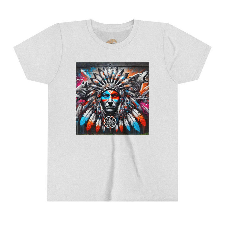 Native warrior in colorful apparel representing resilience and strength - SEO optimized alt tag