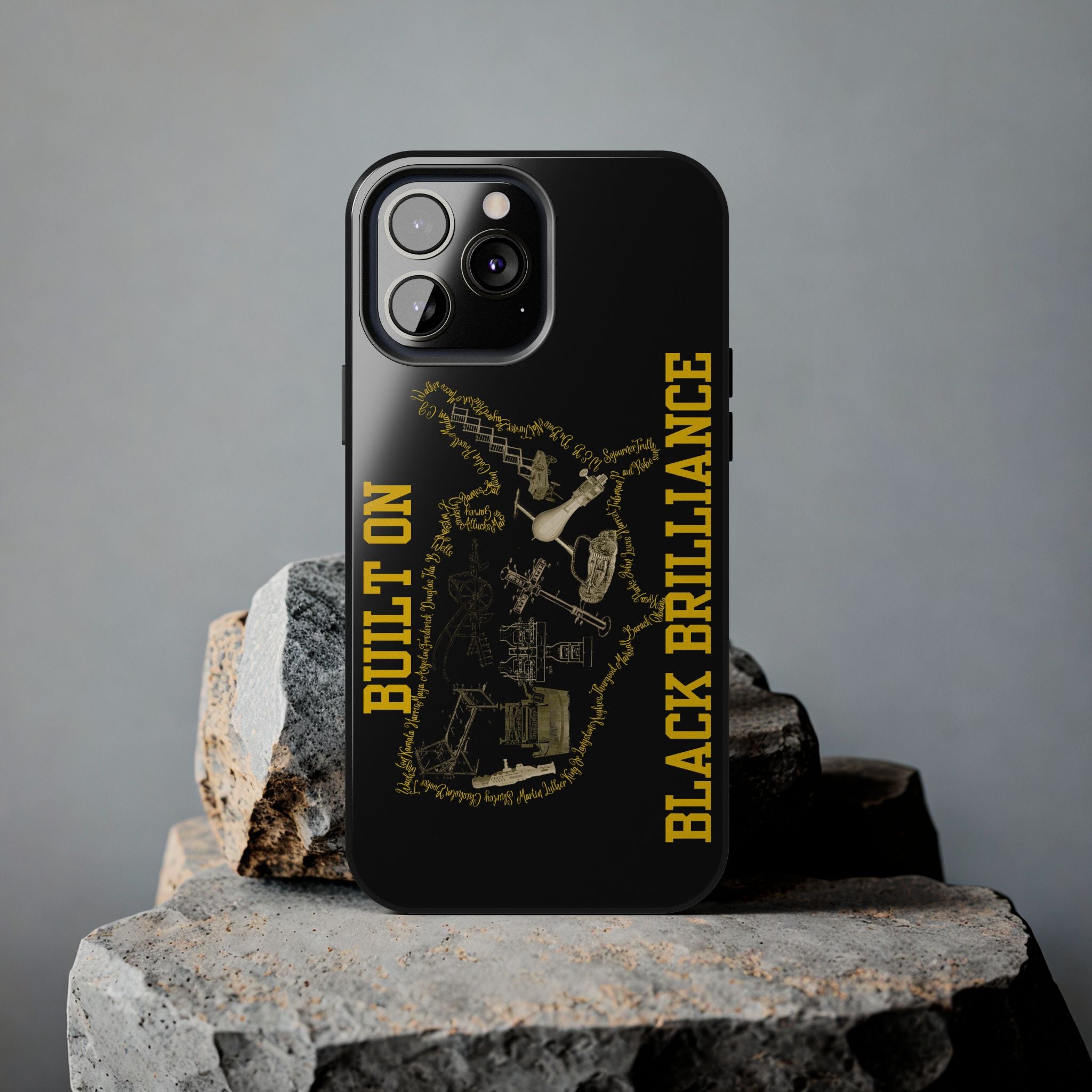Built on Black Excellence Tough Phone Case – Melanin Magic Power Statement | iPhone & Samsung