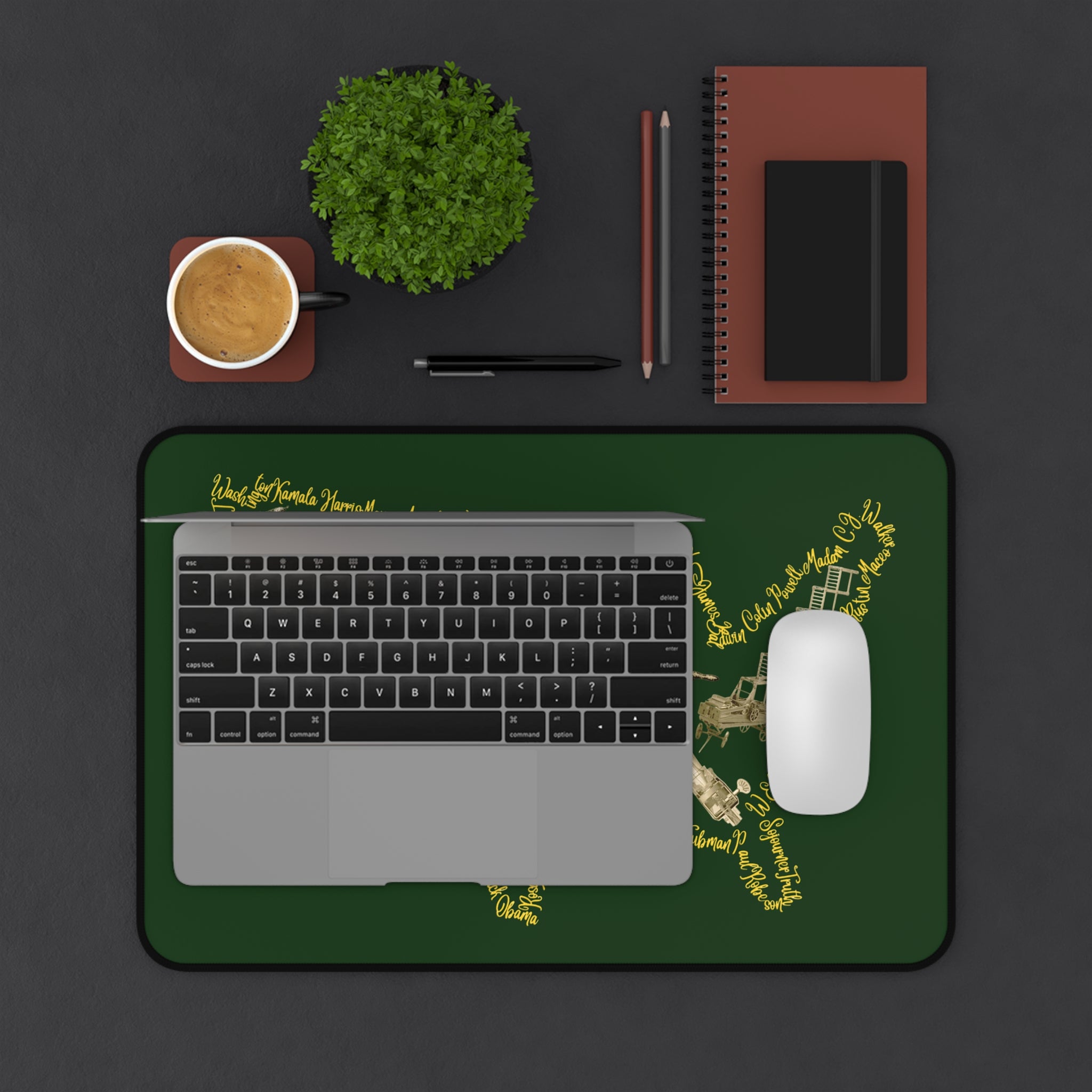 Built on Black Excellence Desk Mat – Black Heritage Office Decor for Empowerment