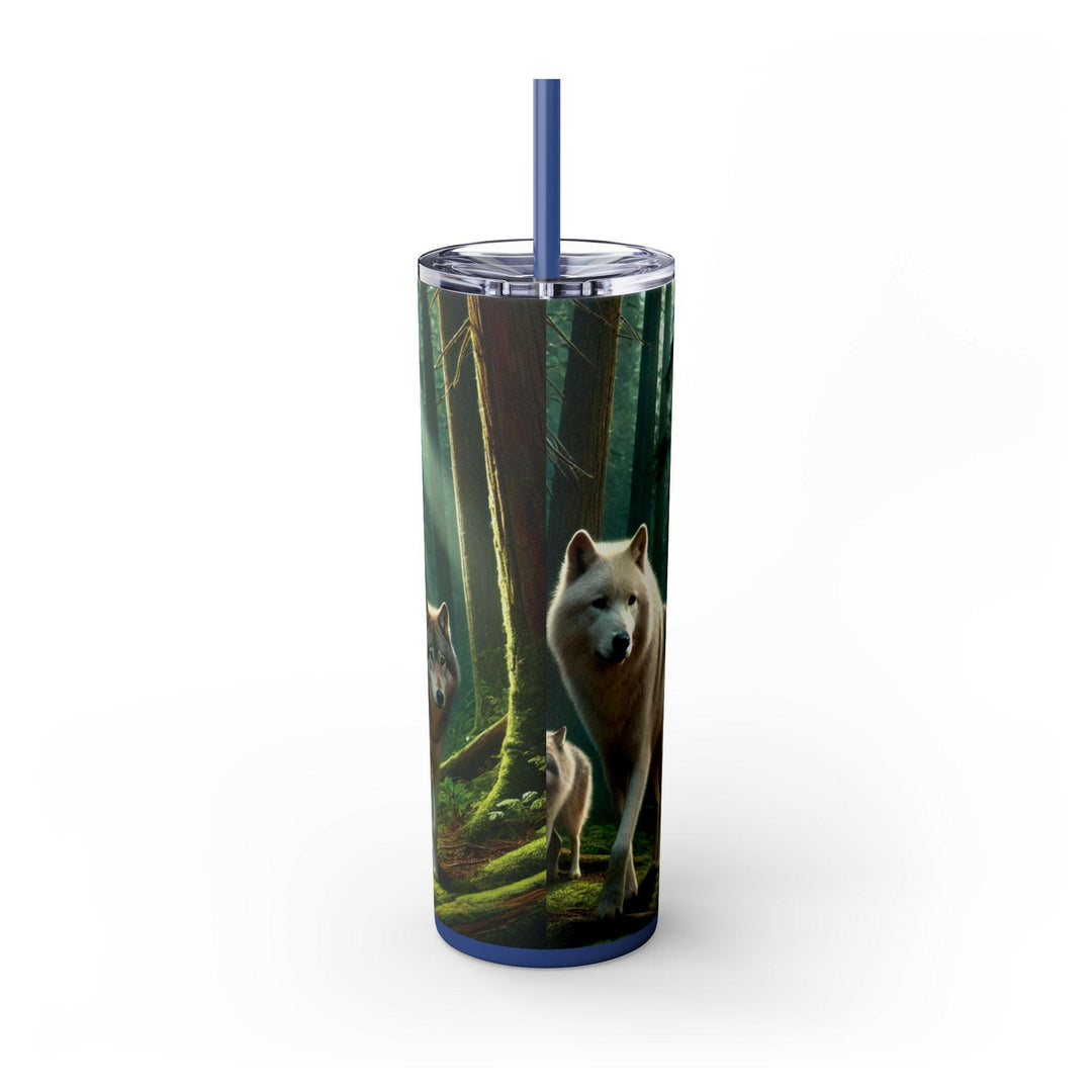 Native American Wolves Tumbler - Stainless Steel 20oz, Spiritual Art Design, Indigenous Culture, Double-Wall Insulated, Unique Gift Idea - MKCM Modern Designs