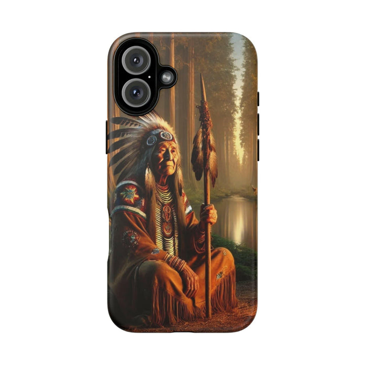 Native Wisdom Tough Phone Case - Samsung, iPhone & Google Pixel, Indigenous Elder Art, Tribal Spirituality, Durable Protective Cover - MKCM Modern Designs