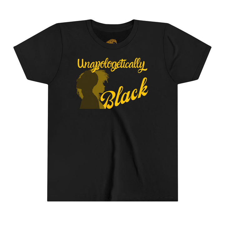 Unapologetically Black youth tee showcasing pride - Empower youths with this bold statement piece for empowerment.