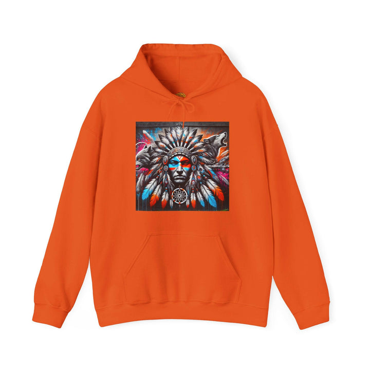 Native warrior hoodie showcasing tribal guardian symbolizes cultural pride & indigenous culture