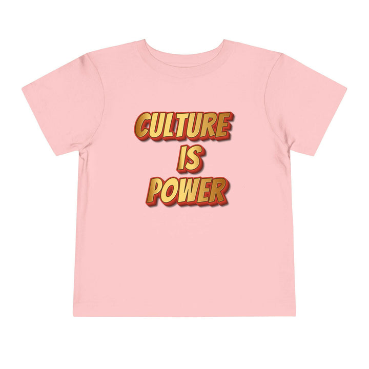 Toddler tee with culture is power slogan - Trendy kids clothing for empowered toddlers