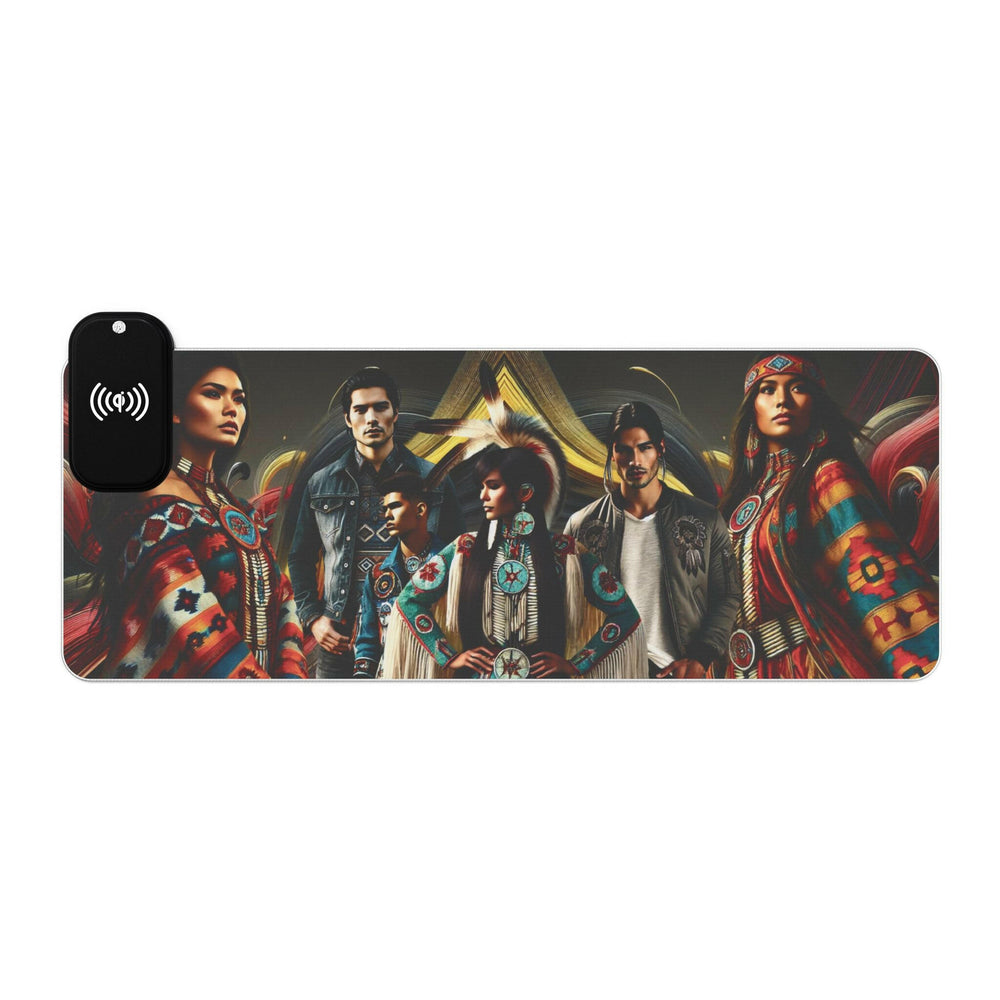 Native Heritage LED with wireless charging Desk Mat.