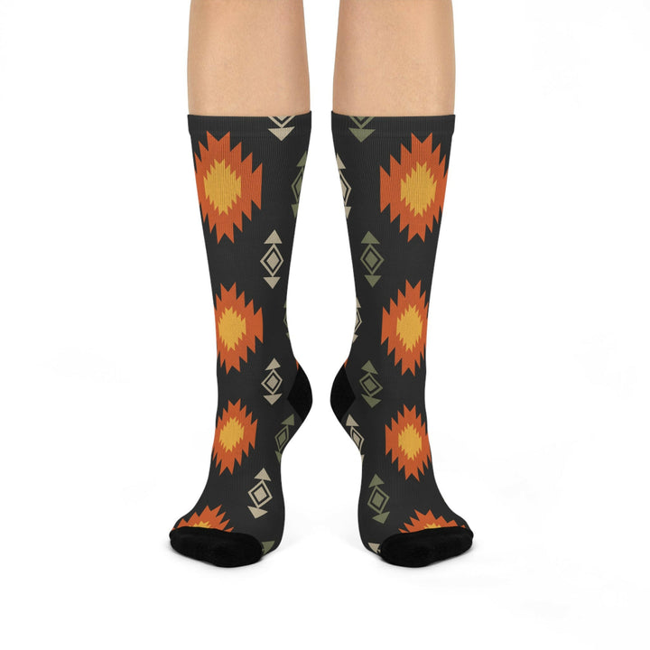 Sunburst Tribal Pattern Crew Socks.