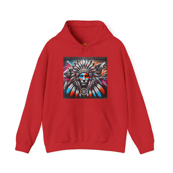 Native warrior hoodie showcasing tribal guardian symbolizes cultural pride & indigenous culture