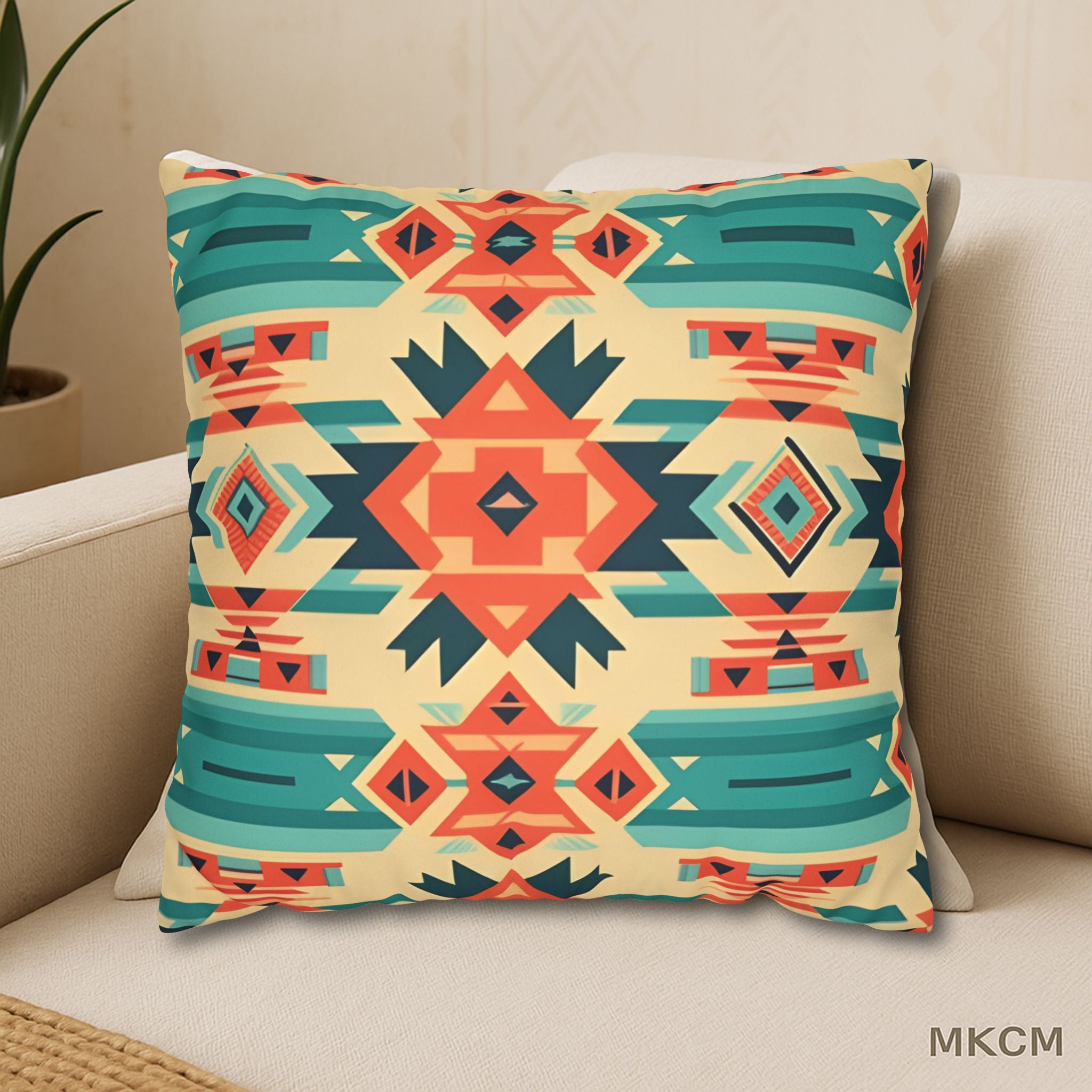 Native American Tribal Print Pillowcase – Heritage-Inspired Faux Suede Cushion Cover