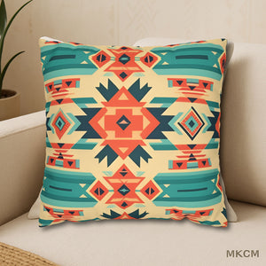 Native American Tribal Print Pillowcase – Heritage-Inspired Faux Suede Cushion Cover