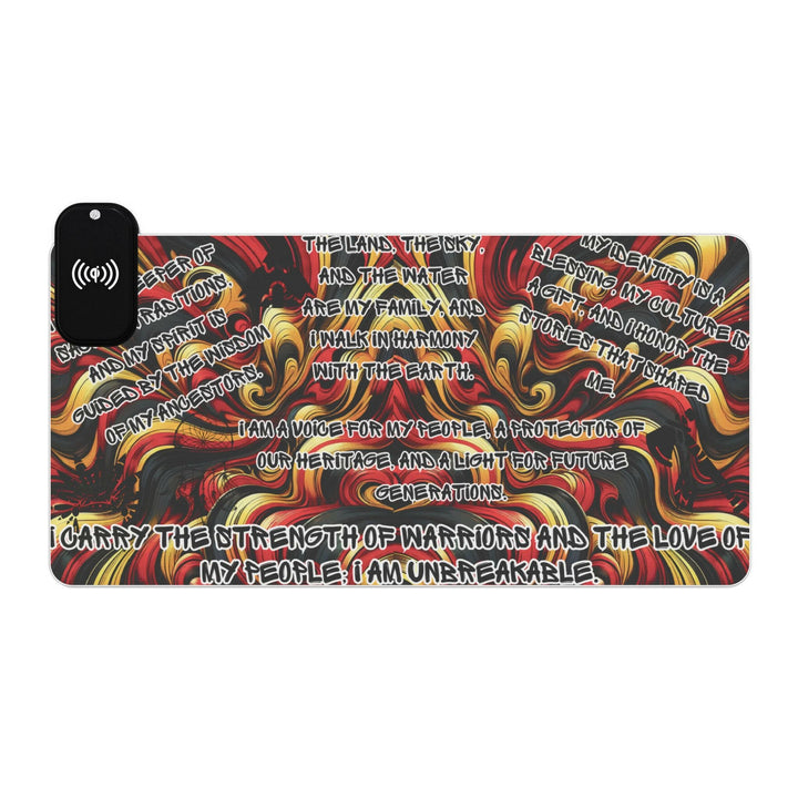 Indigenous Affirmations with Wireless Charging Deskmat.