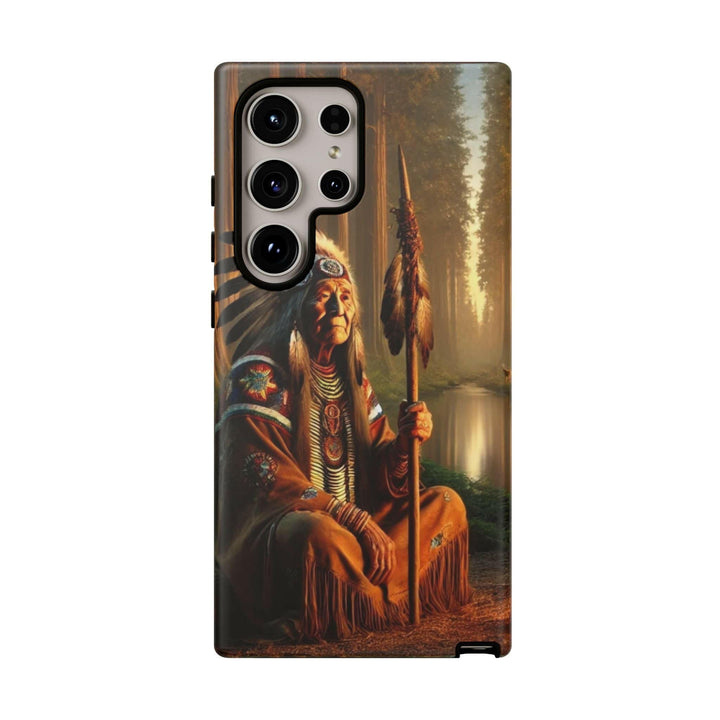 Native Wisdom Tough Phone Case - Samsung, iPhone & Google Pixel, Indigenous Elder Art, Tribal Spirituality, Durable Protective Cover - MKCM Modern Designs