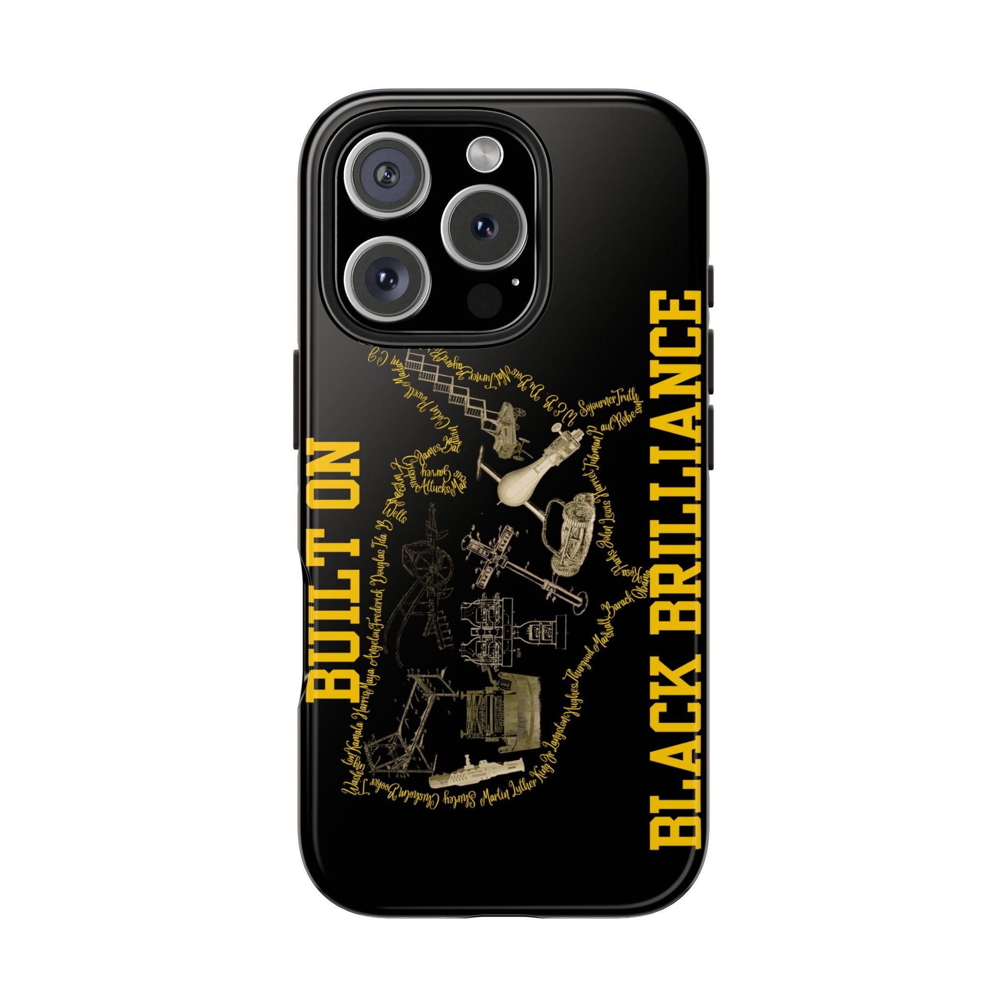 Built on Black Excellence Tough Phone Case – Melanin Magic Power Statement | iPhone & Samsung