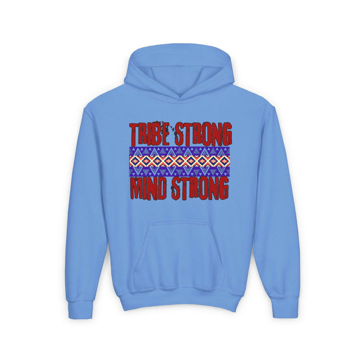 Empowerment and Cultural Unity depicted through Tribe Strong Youth Hoodie, promoting Identity and Pride.