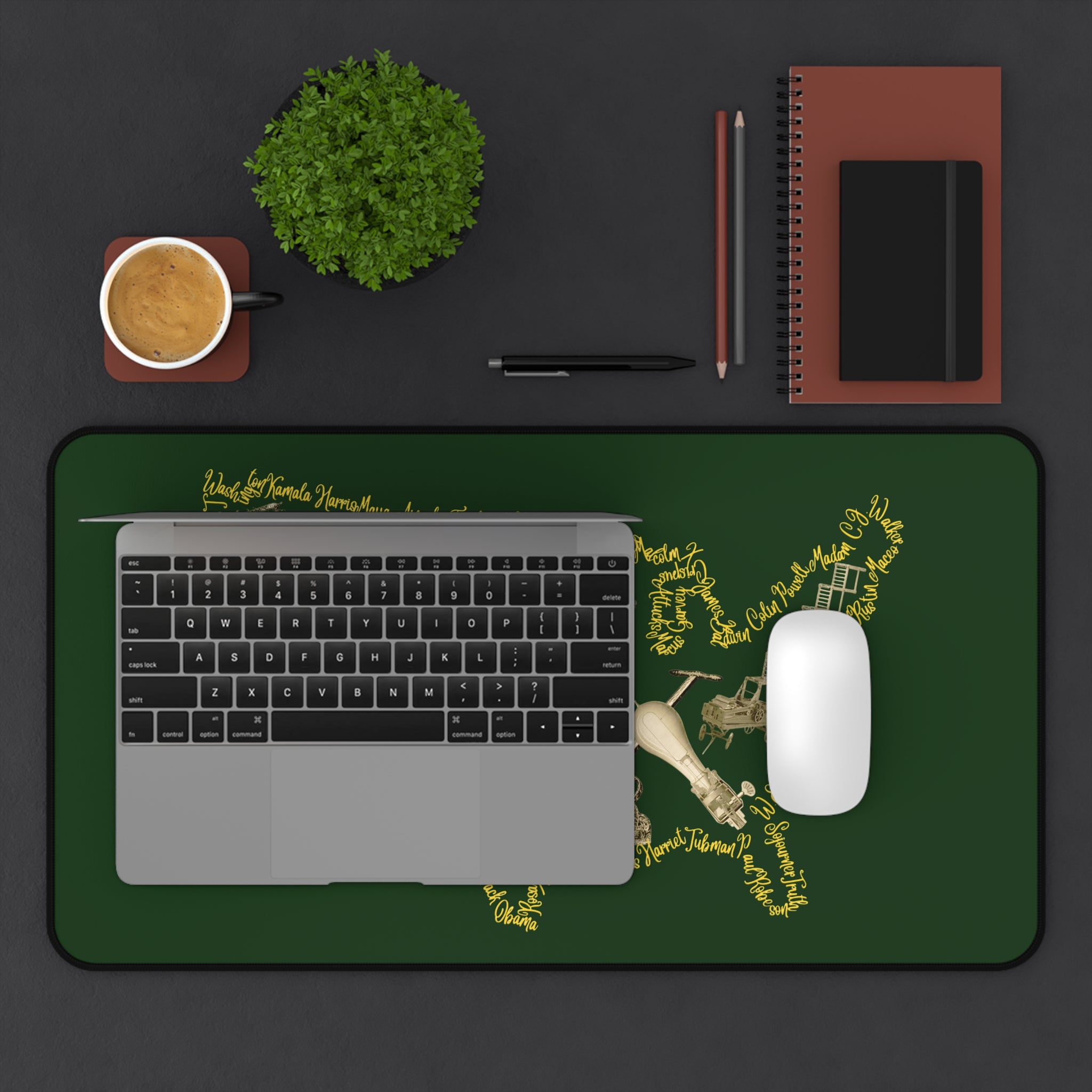 Built on Black Excellence Desk Mat – Black Heritage Office Decor for Empowerment