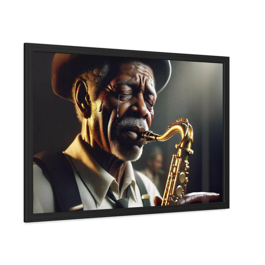 Emotional Saxophonist Framed Art.