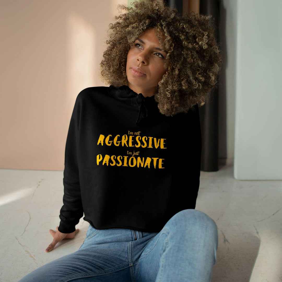 Crop hoodie showcasing Black culture and power statement, perfect for those who are not aggressive but just passionate.