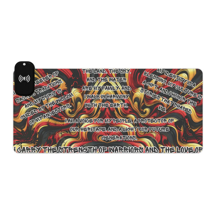 Indigenous Affirmations with Wireless Charging Deskmat.