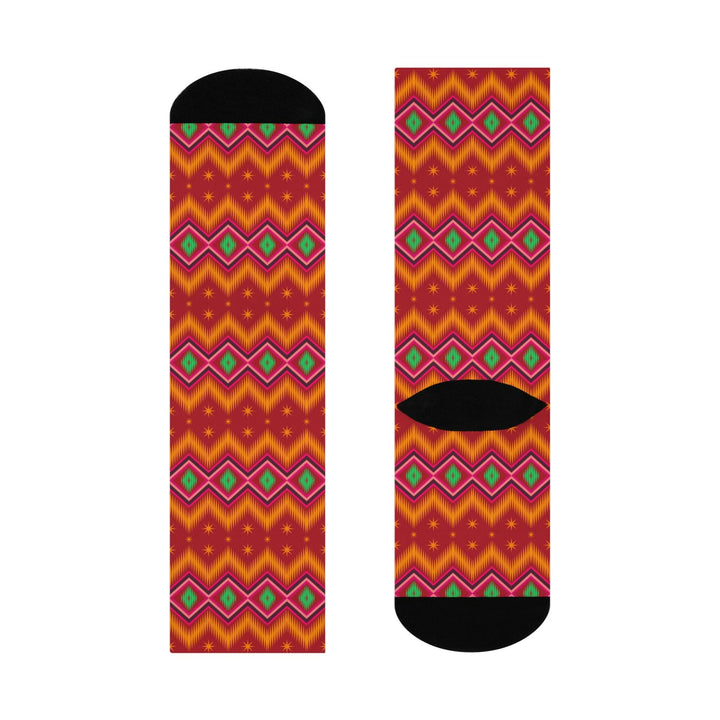 Vibrant Geometric Pattern Crew Socks.