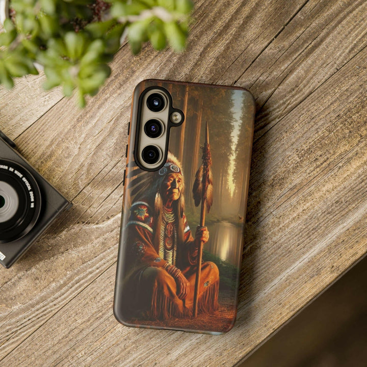 Native Wisdom Tough Phone Case - Samsung, iPhone & Google Pixel, Indigenous Elder Art, Tribal Spirituality, Durable Protective Cover - MKCM Modern Designs